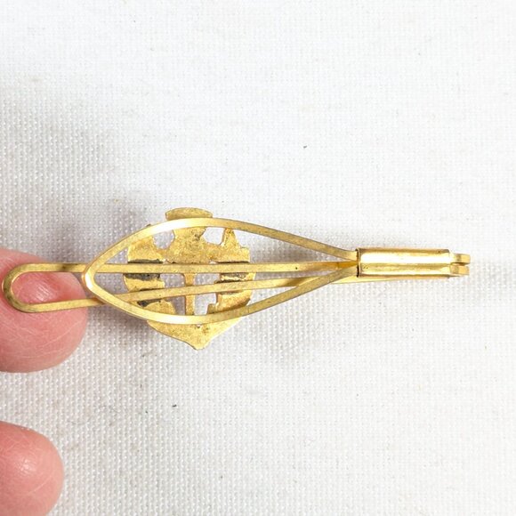 Vintage enamel Scottish Thistle tie clip - Picture 4 of 6